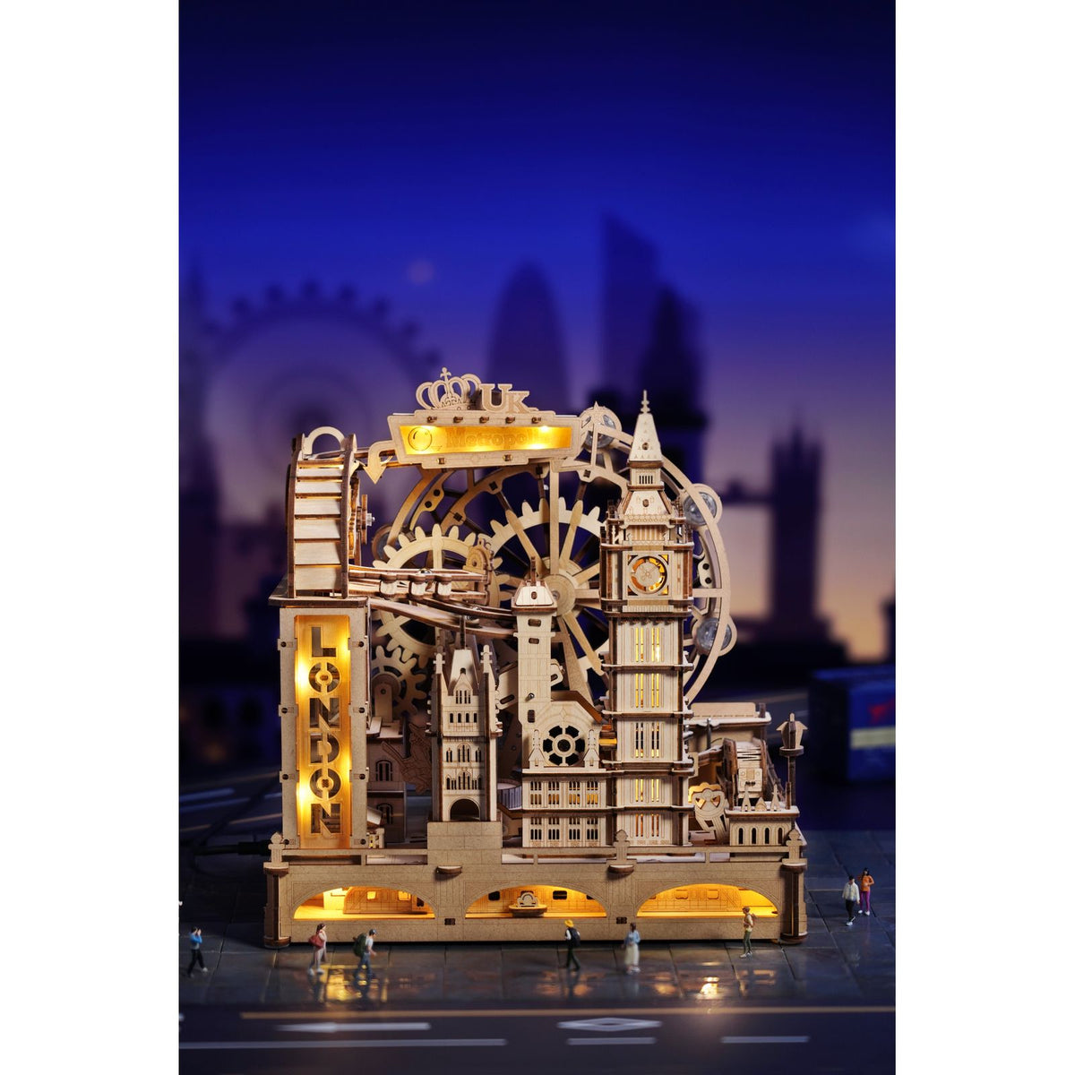 ROKR Kugelbahn London mit Big Ben und London Eye aus Holz
