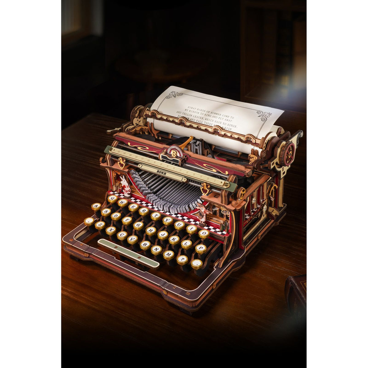 Magic – ROKR 3D Holzpuzzle Schreibmaschine – Mechanical Typewriter LK703B – Ansicht 3