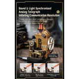 ROKR Morse Telegraph mit leuchtender dunkelroter Kontrolllampe