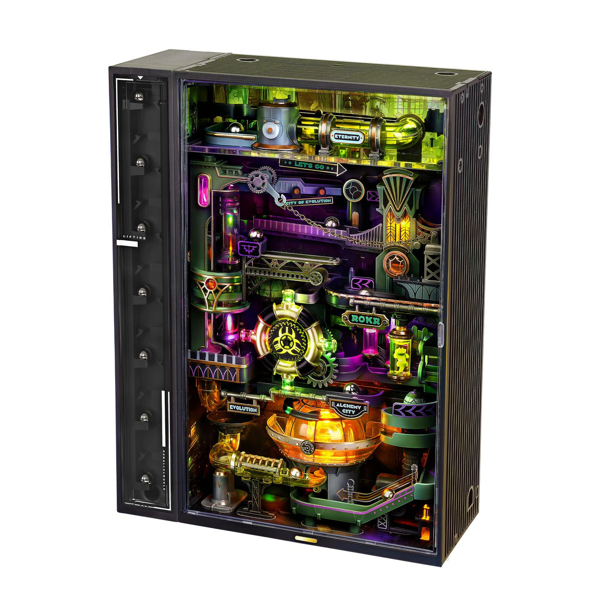 ROKR Murmelbahn Alchemy City MR04S Bausatz mit Neon-LED-Effekten