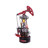 ROKR Oil Extractor CGL03 – mechanisches 3D Holzpuzzle als Pumpjack in Bordeauxrot und Silber