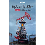 Pumpjack Bausatz ROKR Oil Extractor in der Seitenansicht mit Pumpbalken und Gegengewicht
