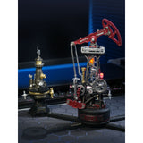 3D Holzpuzzle mechanisch: Kolben und Zahnräder des ROKR Pumpjacks aus der Nähe