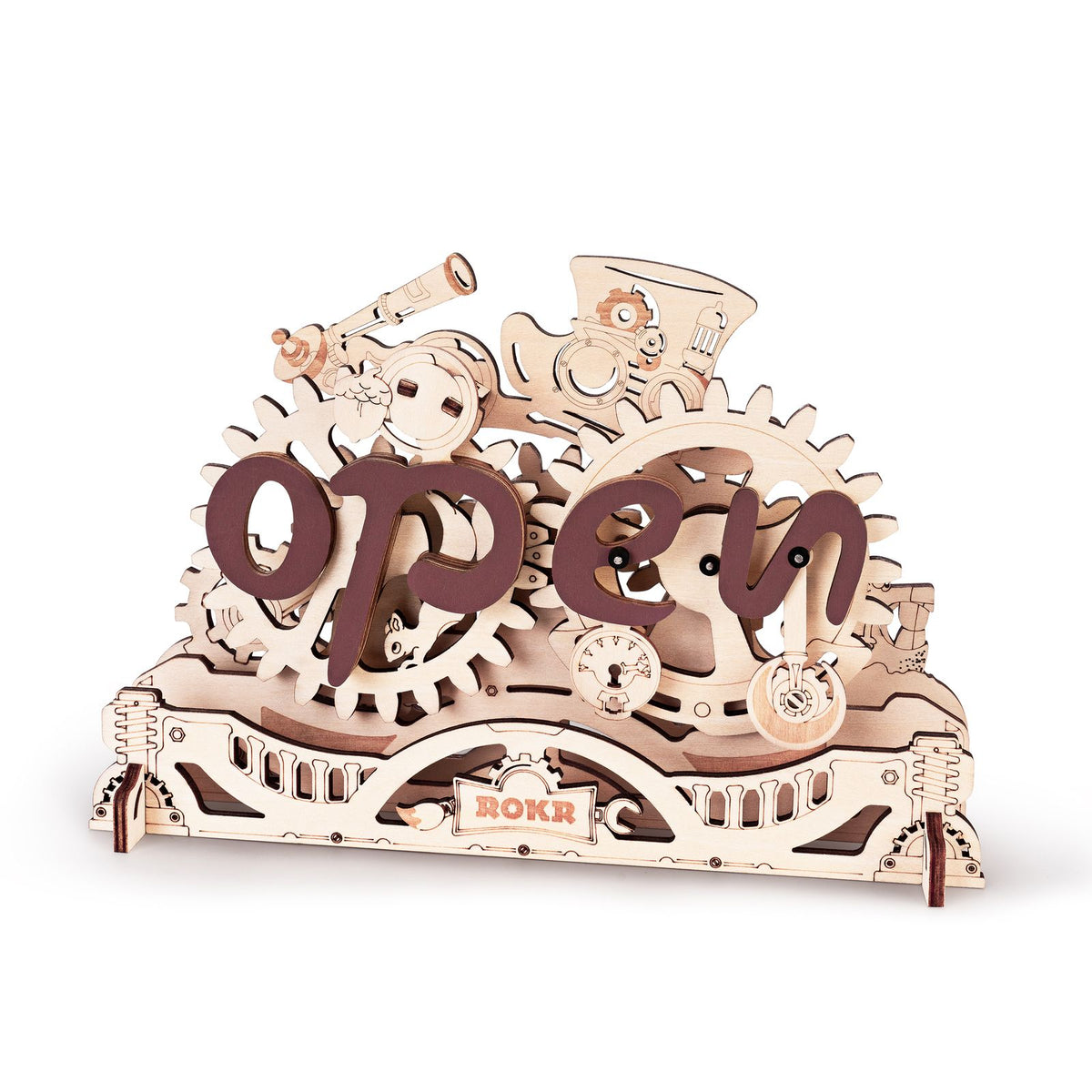 ROKR Open Closed Sign LK506 – 3D Holzpuzzle Schild aus Holz, fertig aufgebaut
