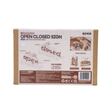 Mechanisches 3D Holzpuzzle für Erwachsene: ROKR Open Closed Sign in zwei Holzfarben