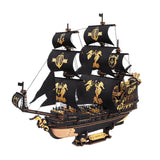 ROKR Seepferd-Barke 3D Holzpuzzle MCB02 – fertiges Segelschiff in Schwarz und Gold
