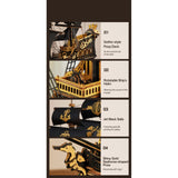 Schwarz-goldenes Segelschiff Holzpuzzle ROKR MCB02 als Geschenkidee für Modellbau-Fans