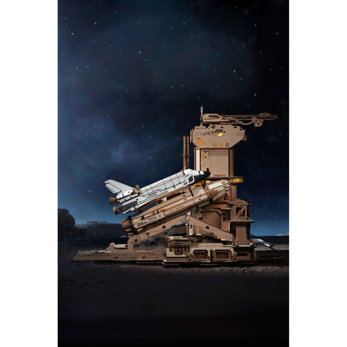 3D Holzpuzzle Erwachsene: Space Shuttle mit LED-Beleuchtung