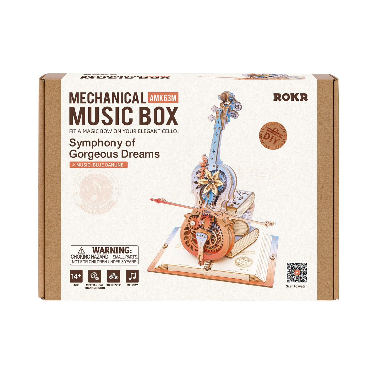 Bausatz-Teile der 3D Holzpuzzle Spieluhr Symphony of Gorgeous Dreams von ROKR