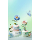Blumentopf mit Farbverlauf von Lachsrosa zu Himmelblau, ROKR Blumen Bausatz
