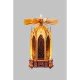 Goldene Weihnachtskathedrale aus Holz mit acht gotischen Bogenfenstern von ROKR