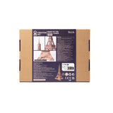 Rolife 3D Holzpuzzle Eiffelturm – Verpackung und Bauteile des Bausatzes