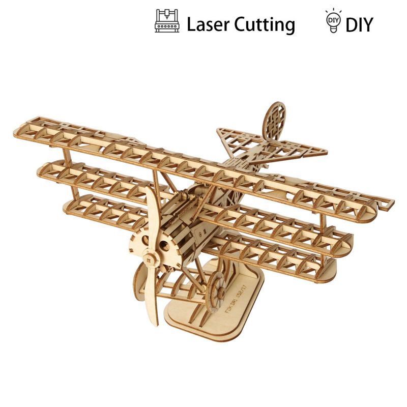 3D Holzpuzzle Erwachsene: Rolife Flugzeug auf dem Ständer