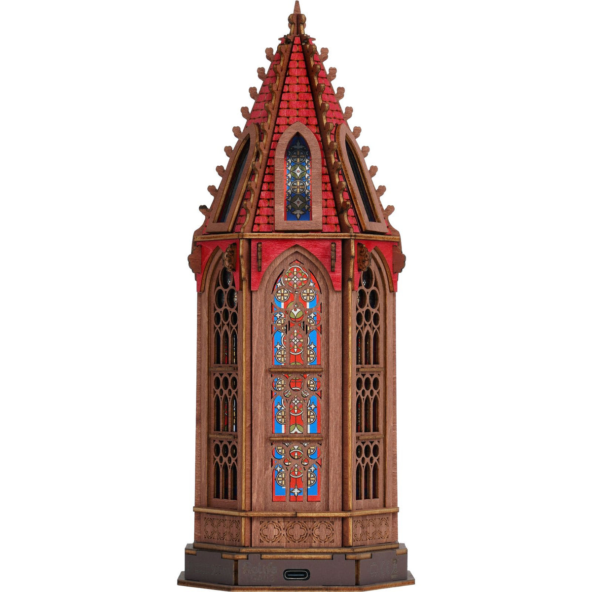 Rolife Kathedrale TGA03 fertig aufgebaut als Deko auf Regal oder Schreibtisch, ca. 23,7 cm hoch