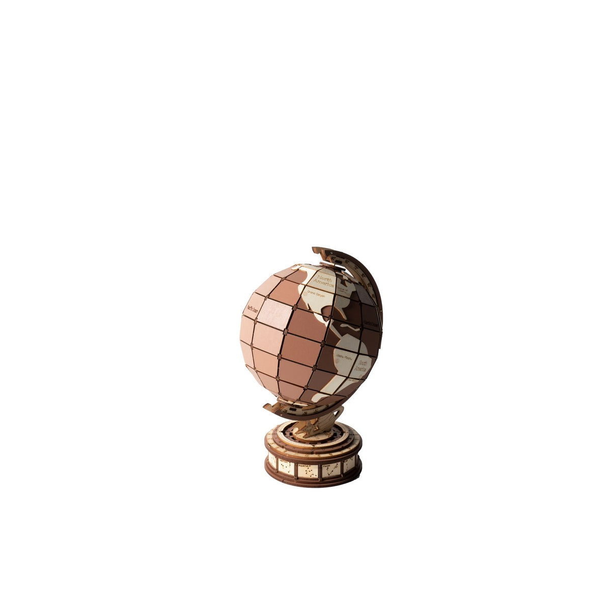 Sternbilder auf dem Sockel des Rolife Globus Global Wonders aus Sperrholz