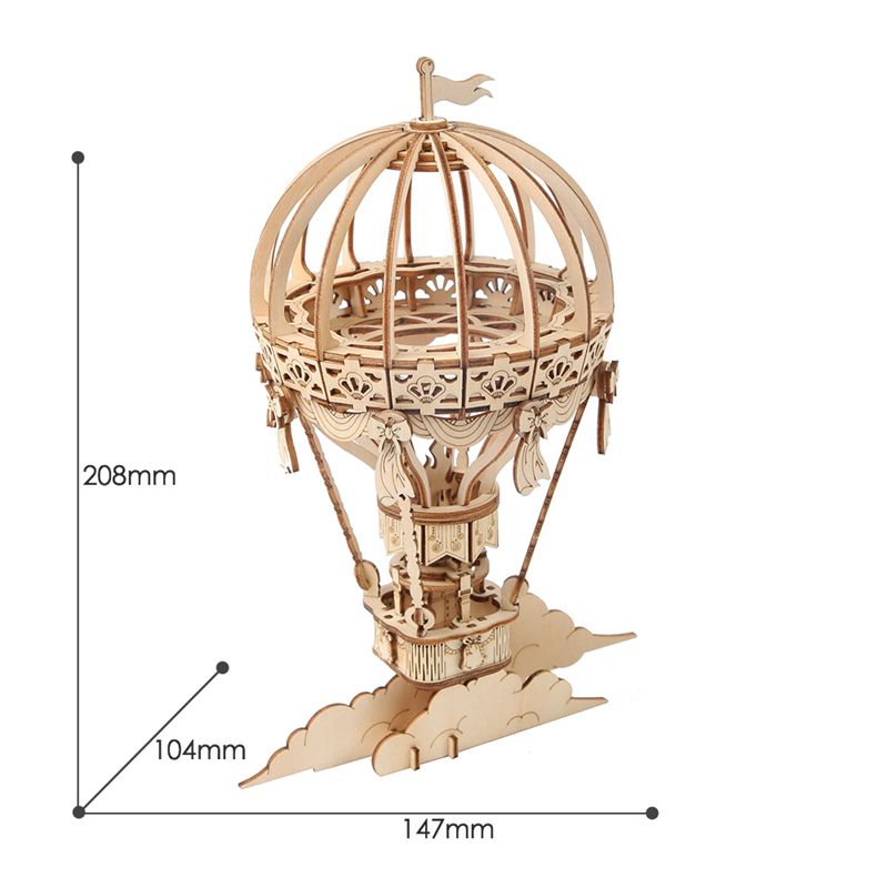 Rolife 3D Holzpuzzle Heißluftballon TG406-B fertig aufgebaut