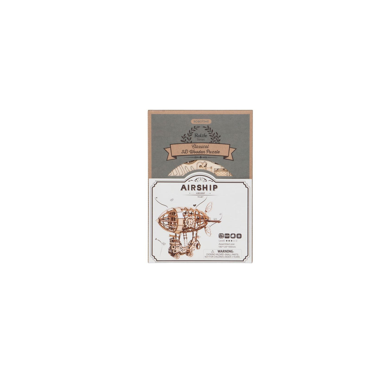 3D Holzpuzzle Luftschiff Rolife TG407 als fertig aufgebautes Steampunk-Modell