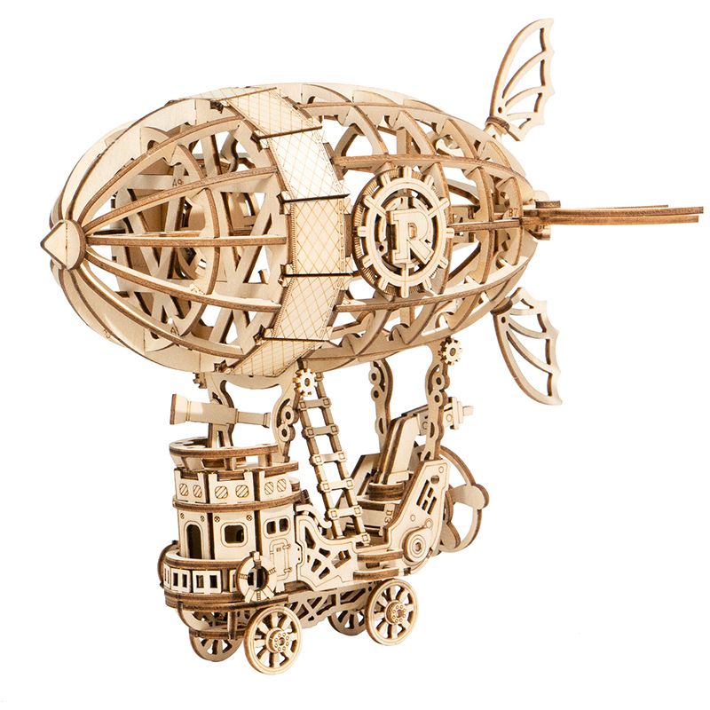 Bastelset für Erwachsene: Steampunk Luftschiff aus 176 Holzteilen