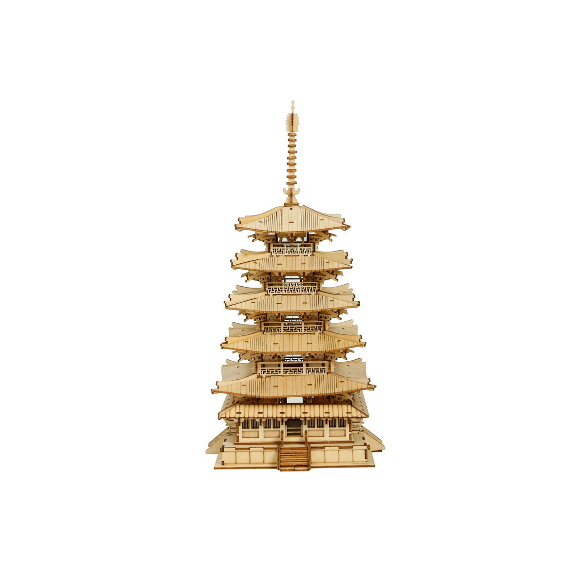 Rolife 3D Holzpuzzle Pagode TGN02 – fünfstöckiges Modell mit geschwungenen Dächern