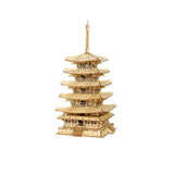 Rolife Five-storied Pagoda: Holzbausatz für Erwachsene mit 275 Teilen, 32 cm hoch