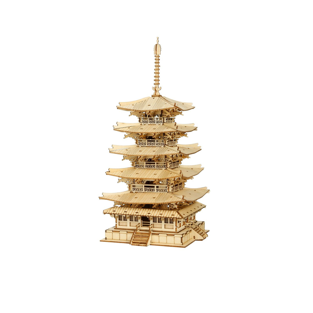 Rolife Five-storied Pagoda: Holzbausatz für Erwachsene mit 275 Teilen, 32 cm hoch