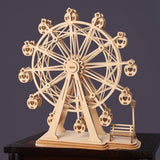 Vorgeschnittene Holzplatten des Rolife 3D Holzpuzzles Riesenrad mit 120 Teilen