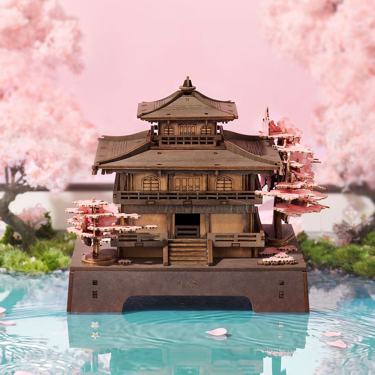 Japanischer Pavillon Bausatz Sakura Pavilion mit geschwungenen fernöstlichen Dächern