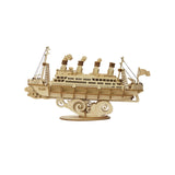 Rolife 3D Holzpuzzle Schiff TG306 – fertiges Kreuzfahrtschiff mit vier Schornsteinen