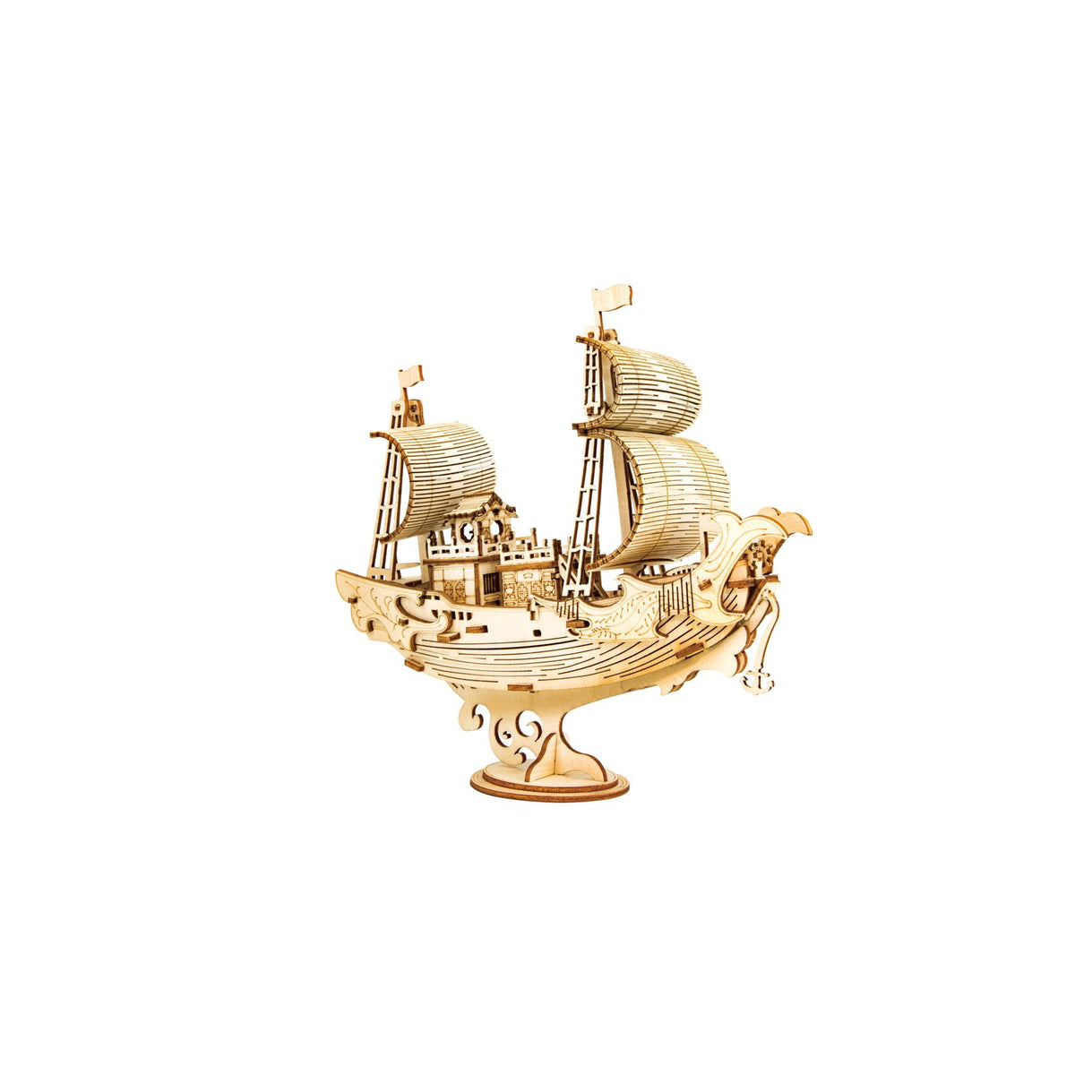 3D Holzpuzzle Schiff Rolife Japanisches Diplomatenboot TG307 als fertig aufgebautes Modell