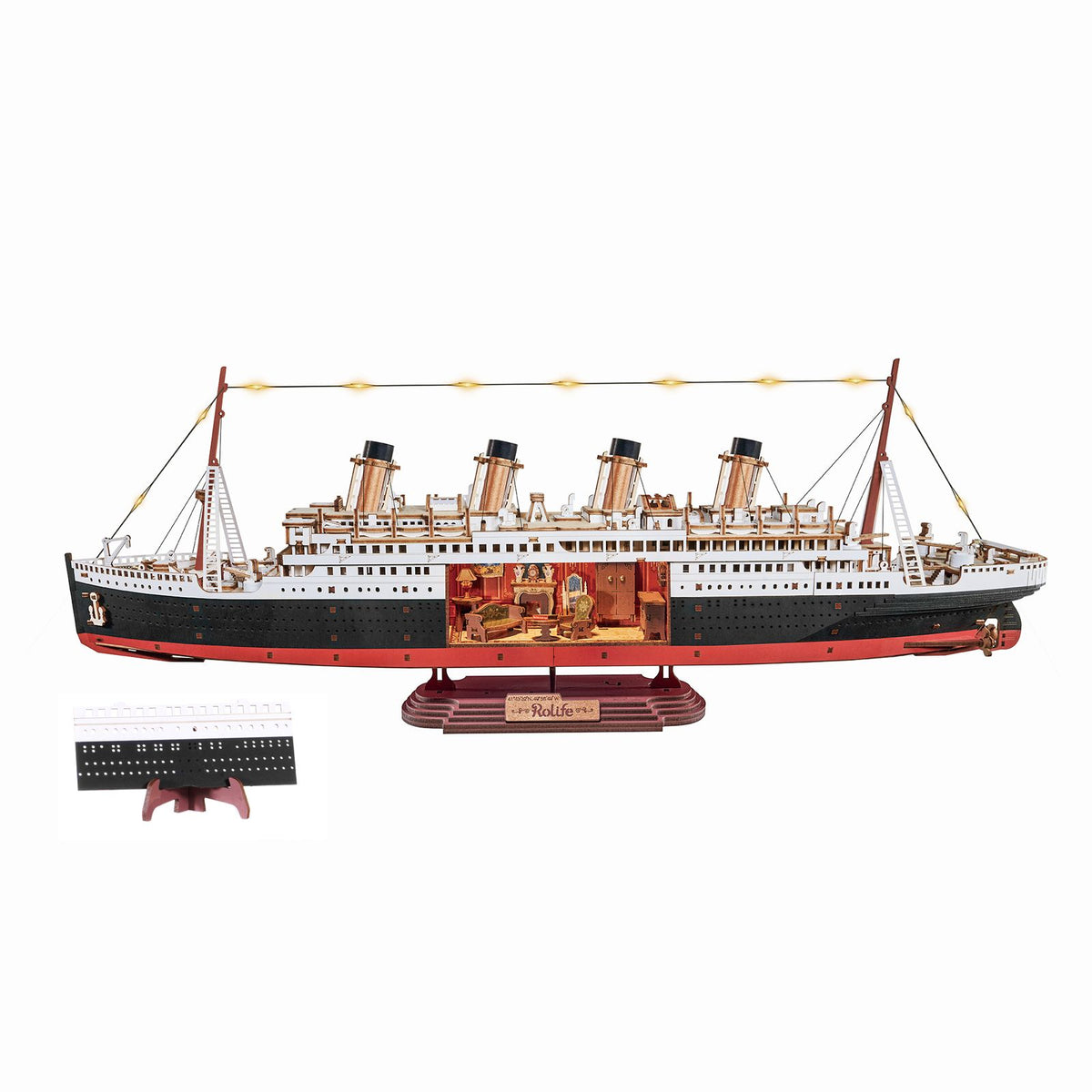 3D Holzpuzzle Schiff Rolife 1912 Eternal Atlantic Voyager TGL02 fertig aufgebaut