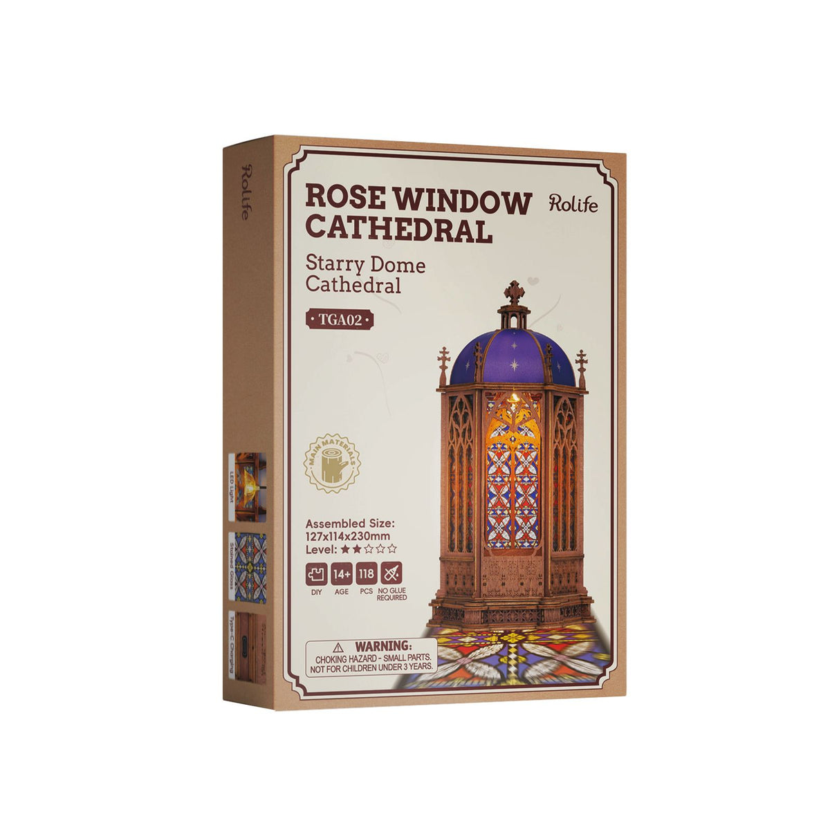 Rolife 3D Holzpuzzle Starry Dome Cathedral TGA02 – Kathedrale mit blauem Sternenkuppeldach