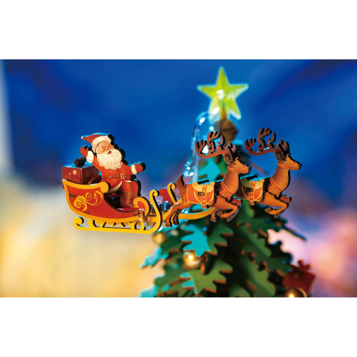 Dorf mit Giebelhäusern unter dem Weihnachtsbaum, Rolife 3D Holzpuzzle