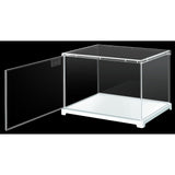 Transparente Vitrine Rolife DF04L auf dem Schreibtisch mit Miniaturmodell