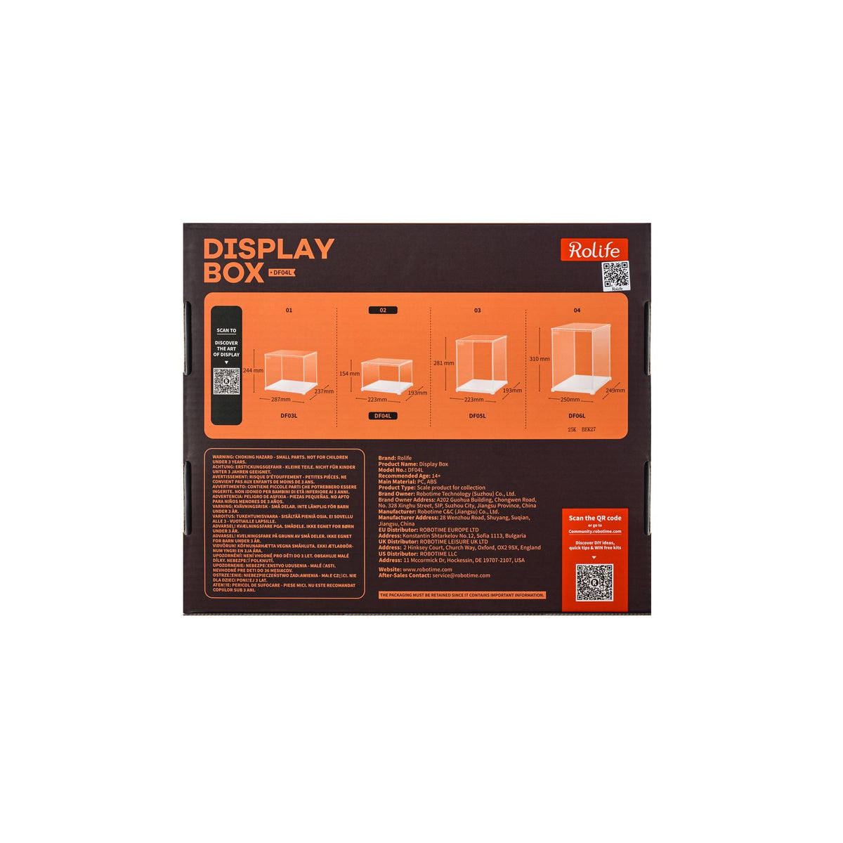 Rolife Acryl Vitrine DF04L Verpackung mit EAN 6946785127096