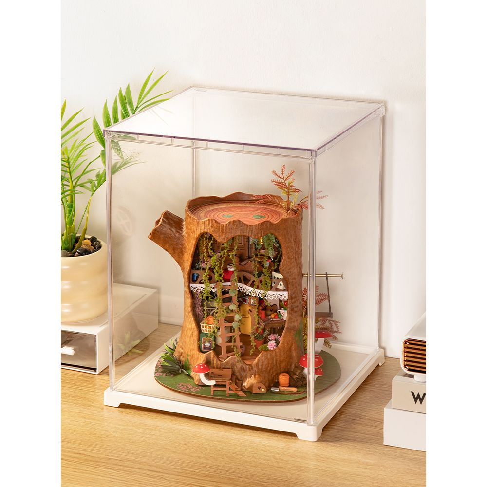 Vitrine weiß und transparent Rolife DF06L in der Frontansicht