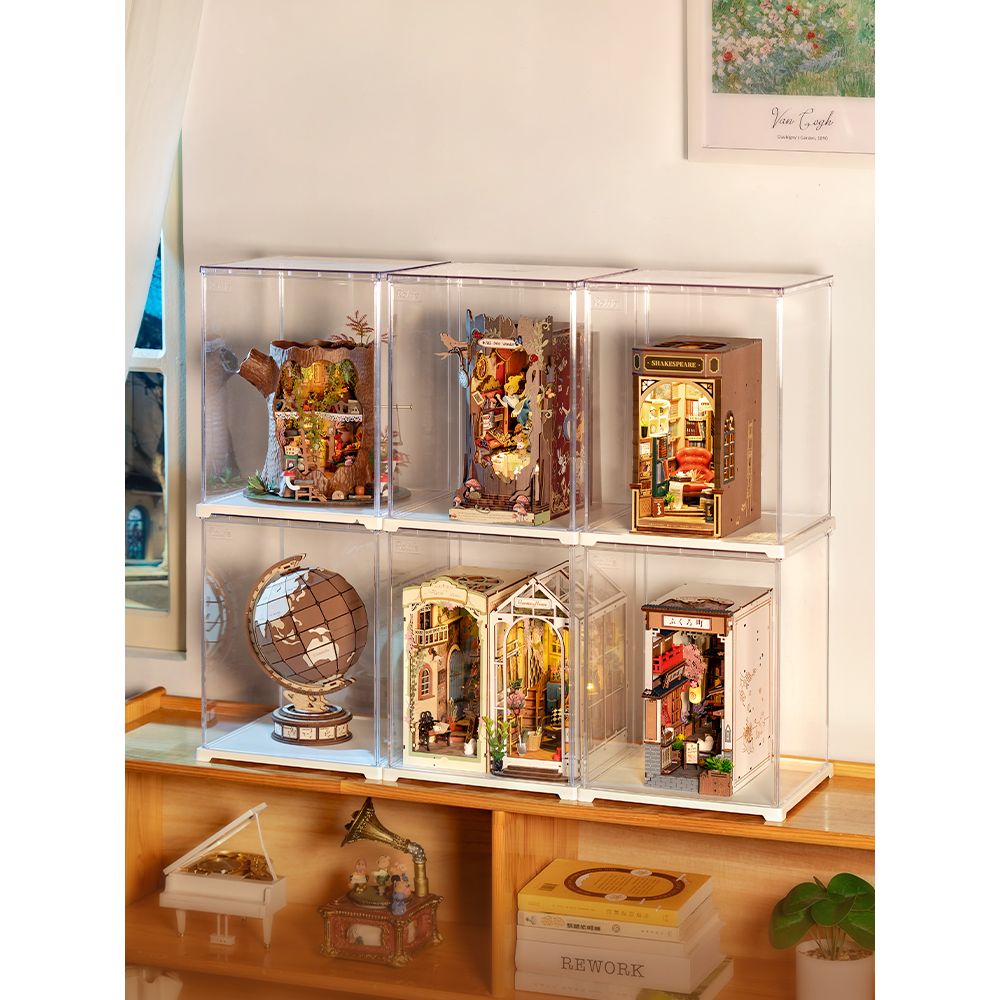 Rolife Book Nook Vitrine DF06L als Schutzhaube für ein fertiges Modell