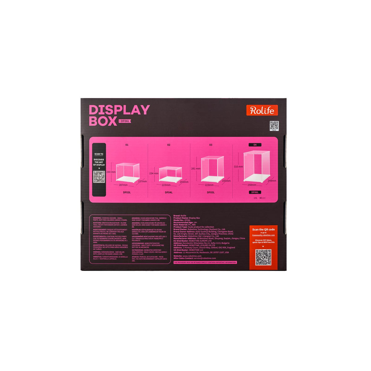 Rolife Acryl Vitrine DF06L Montage der sechs Teile in fünf Minuten