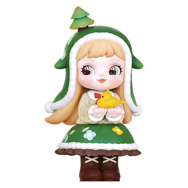 Bären-Charline mit blauer Bärenmütze – Rolife Blind Box Figur aus der Waldkinder-Serie