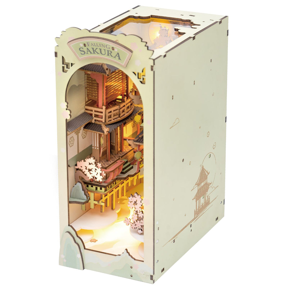 Book Nook Bausatz Falling Sakura von Rolife TGB05 mit Kirschblüten und LED-Licht