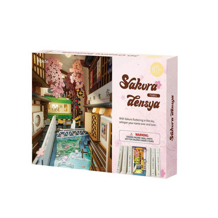 Sakura Densya Miniaturhaus Bausatz: Wellen auf dem Wasser und Katze