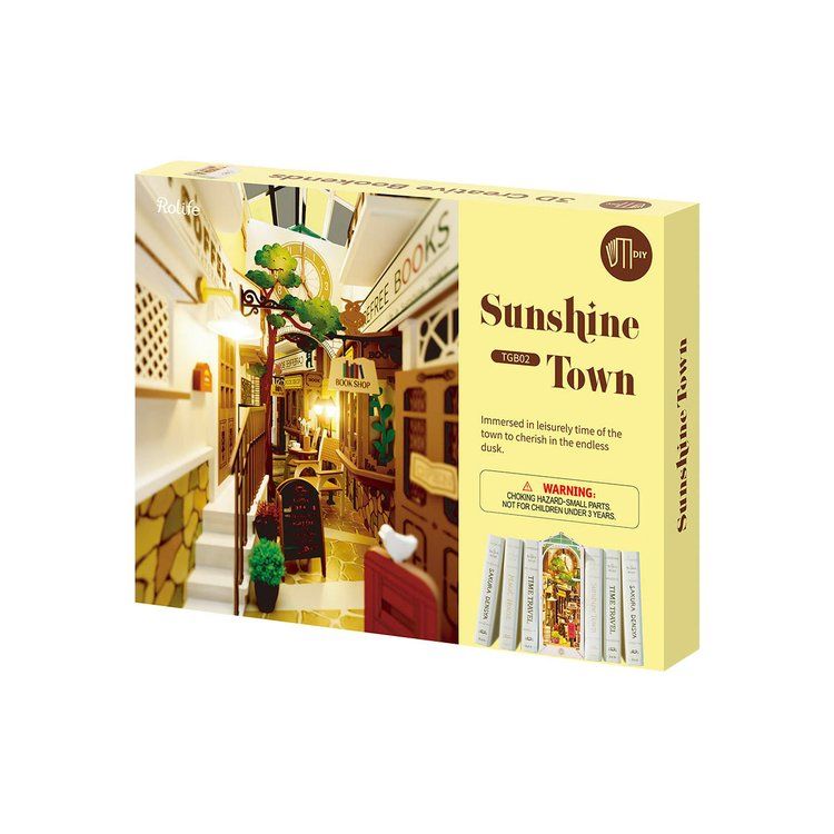 Sunshine Town TGB02-B Book Nook, ca. 20 cm hoch, als Geschenk für Bücherfreunde