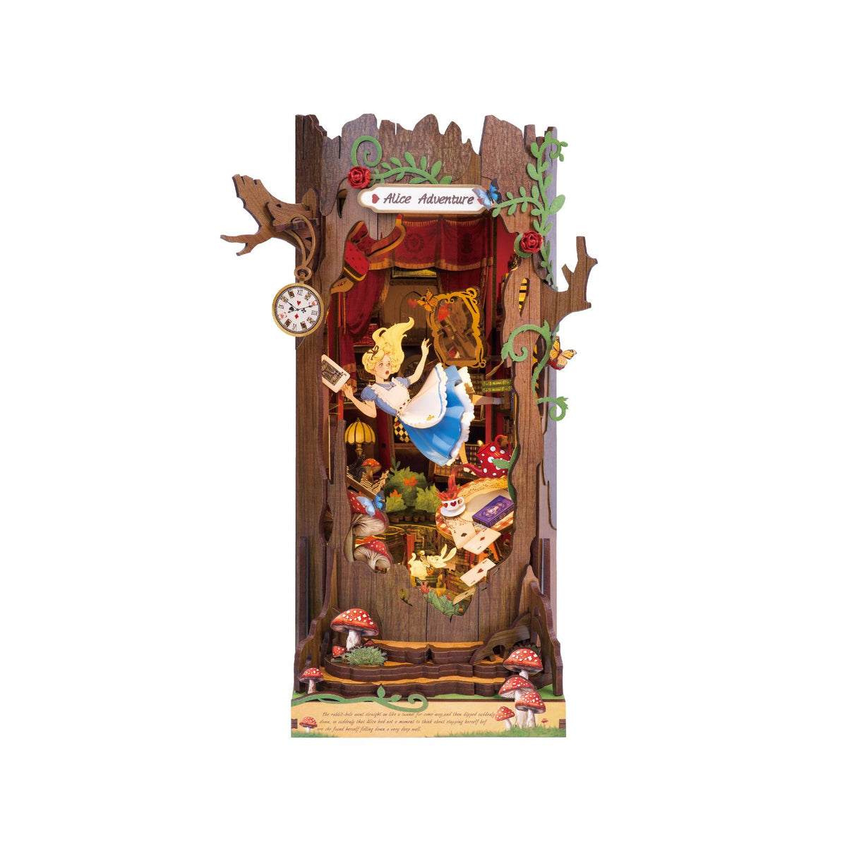 Rolife Book Nook Bausatz Fall into Wonder TGB12 mit Alice im Wunderland Szene