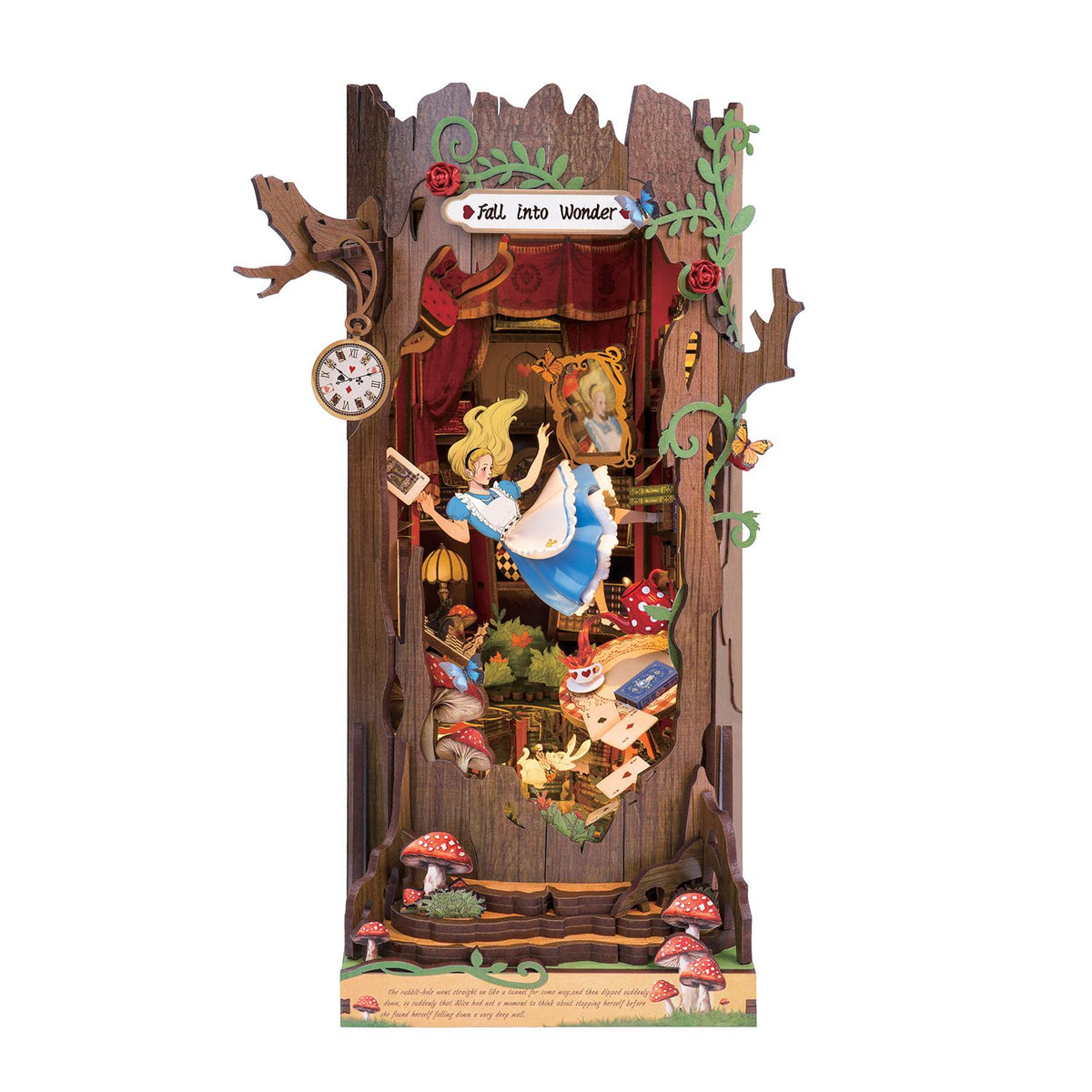Fall into Wonder Book Nook von Rolife fertig aufgebaut im Bücherregal
