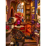 Magic Fantasy Corner Book Nook mit leuchtenden LED und neugotischen Türen