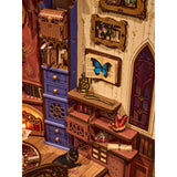 DIY Book Nook Magic Fantasy Corner mit schwarzer Katze und Schmetterlingen