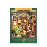 Book Nook Bausatz Quiet Corner Study von Rolife, fertig aufgebautes Miniatur-Arbeitszimmer