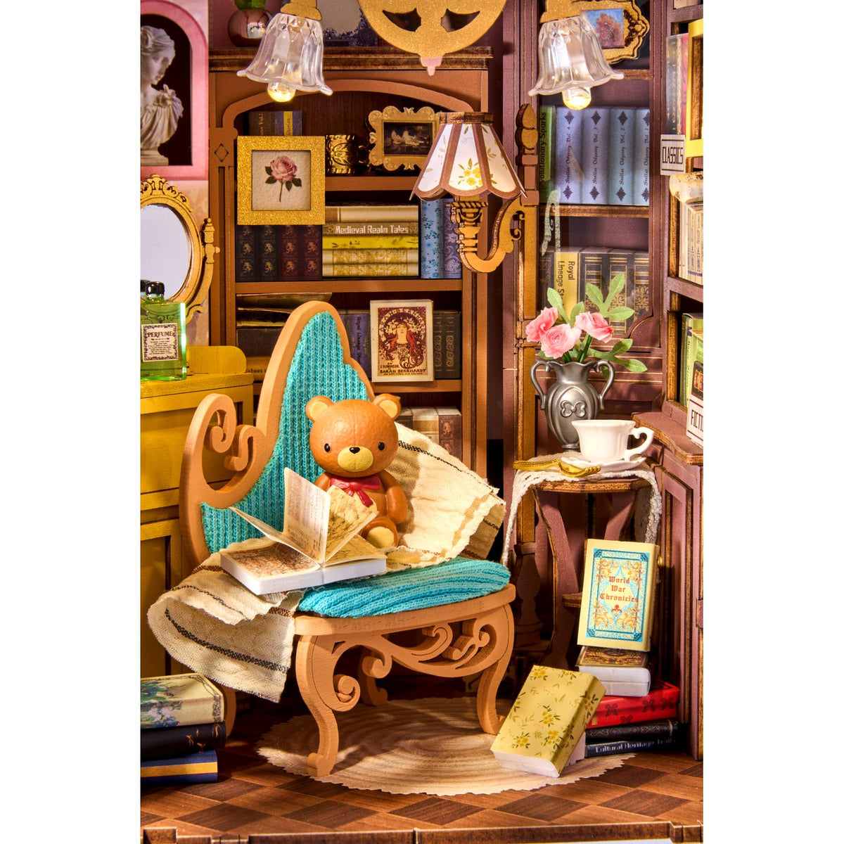 Book Nook Bausatz Holz als Geschenk für Bücherfreunde, Rolife TGE03