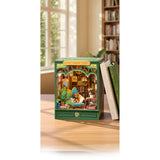 Book Nook Bausatz mit Beleuchtung: LED-Kronleuchter der Quiet Corner Study