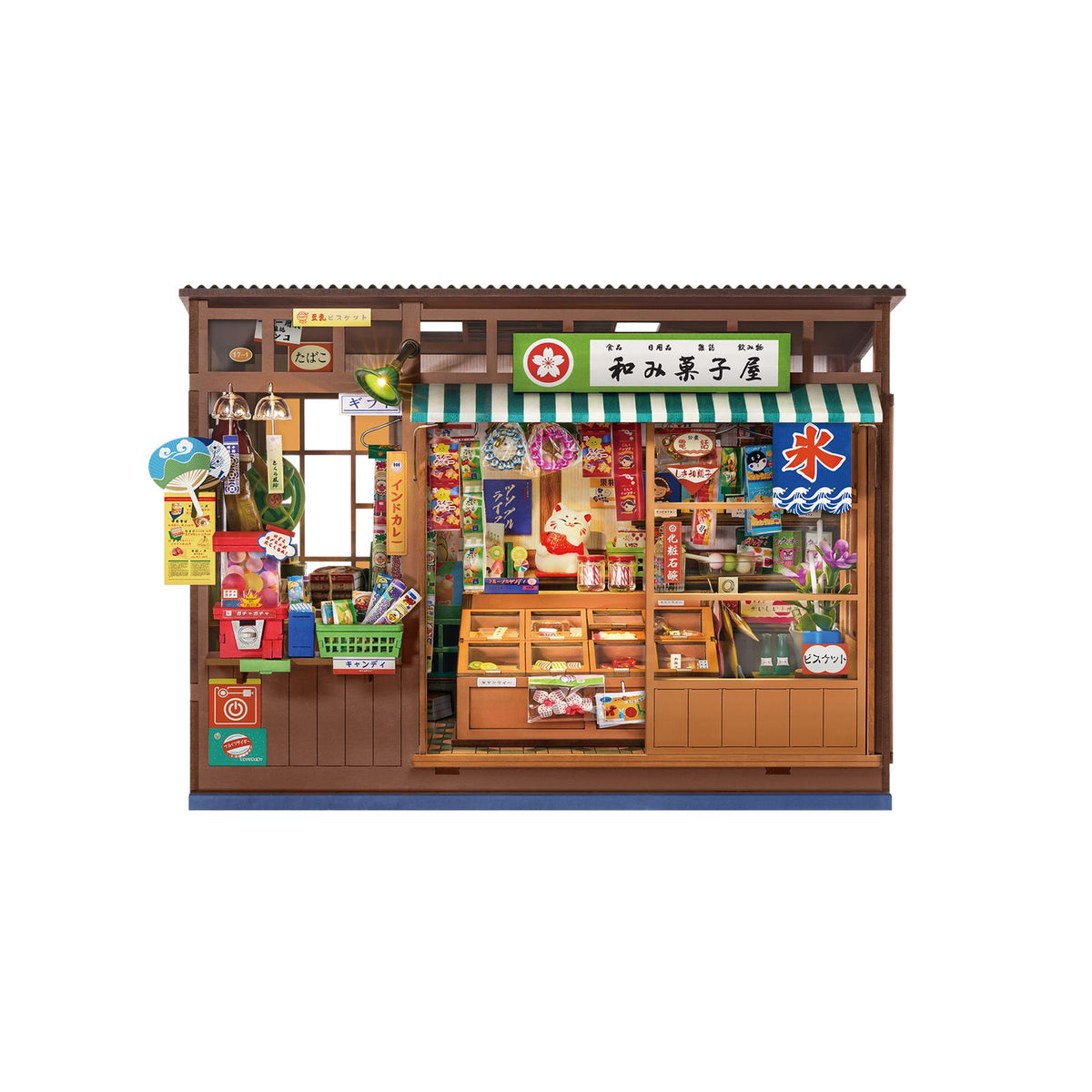 Rolife Book Nook Bausatz Nostalgic Corner Shop TGE05 – japanischer Tante-Emma-Laden fertig aufgebaut