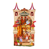 Book Nook Bausatz Fairytale Amusement Park von Rolife mit Riesenrad und Karussell im Bücherregal